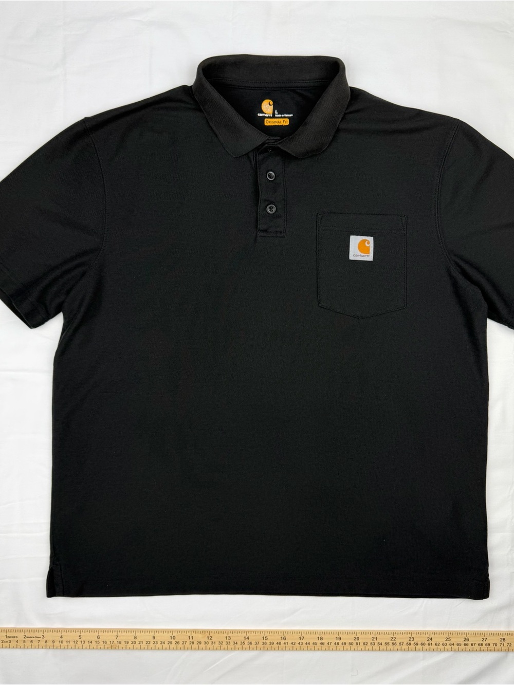 Carhartt Men’s Black Polo Shirt with Chest Pocket